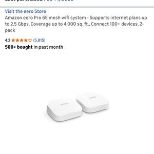 Like New 2-Pack Amazon eero Pro 6E Mesh Wi-Fi System — Wi-Fi 6E + Wall Mount